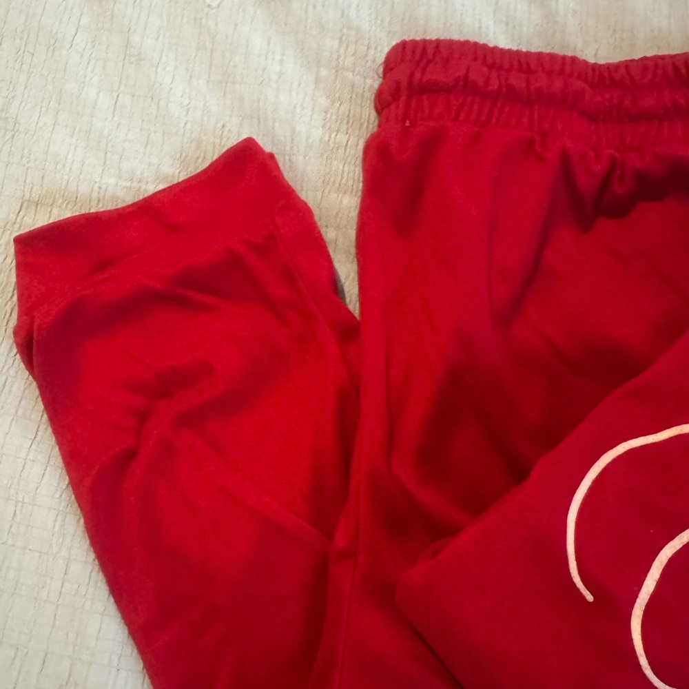 Rae Dunn Red Fleece Pullover. 2 piece jogger set. - Picture 3 of 4
